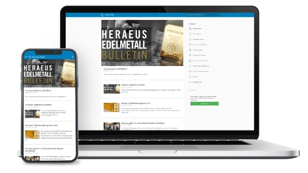 Example of the Heraeus touch application on smartphone and desktop