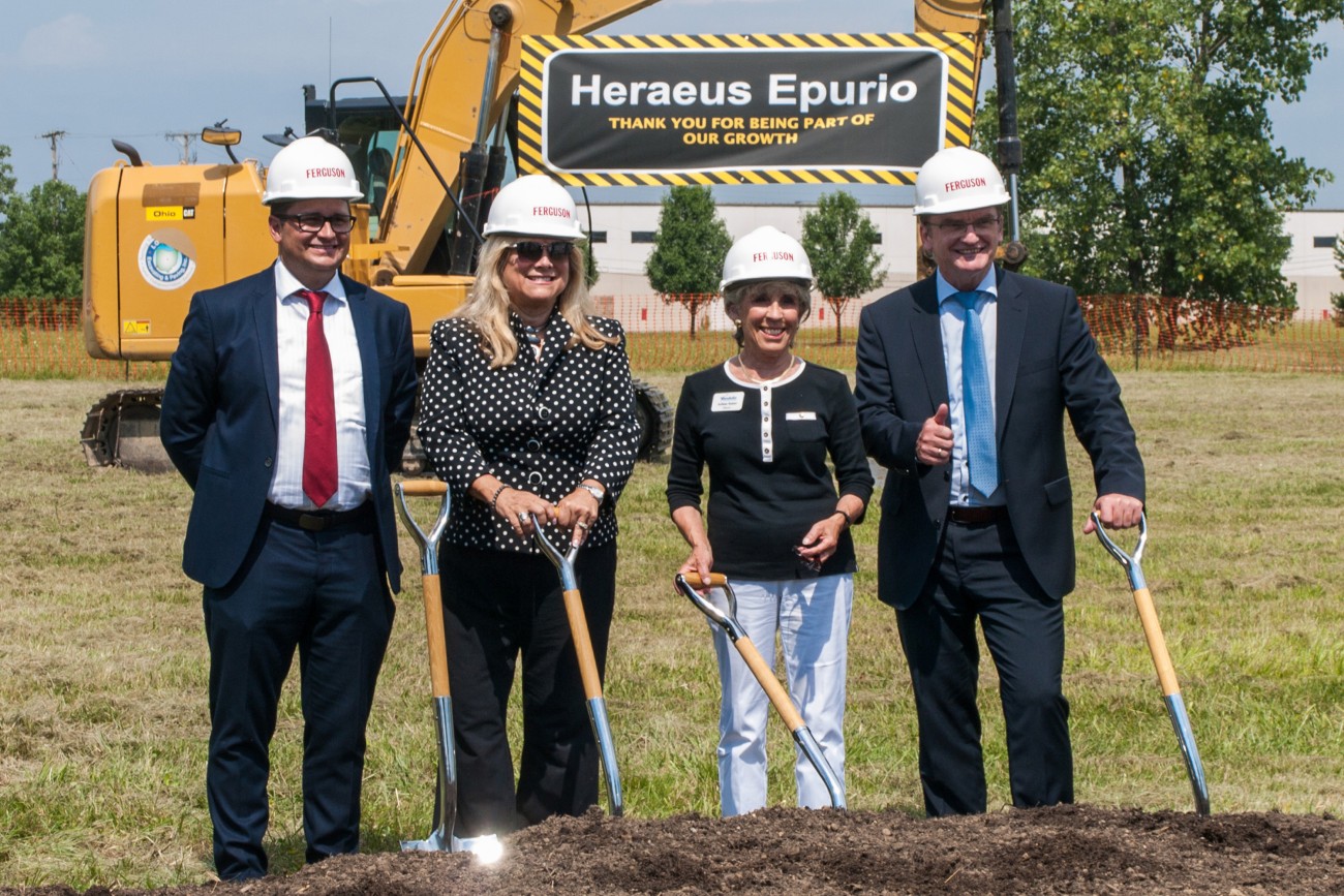 (L-R) Neil Thiesing, Montgomery County Commissioner Debbie Lieberman, Vandalia mayor Arlene Setzer, and Bernd Stenger marked the groundbreaking of the HEPN expansion, a significant investment that is expected to bring in new jobs and contribute to the local economy in Vandalia. 