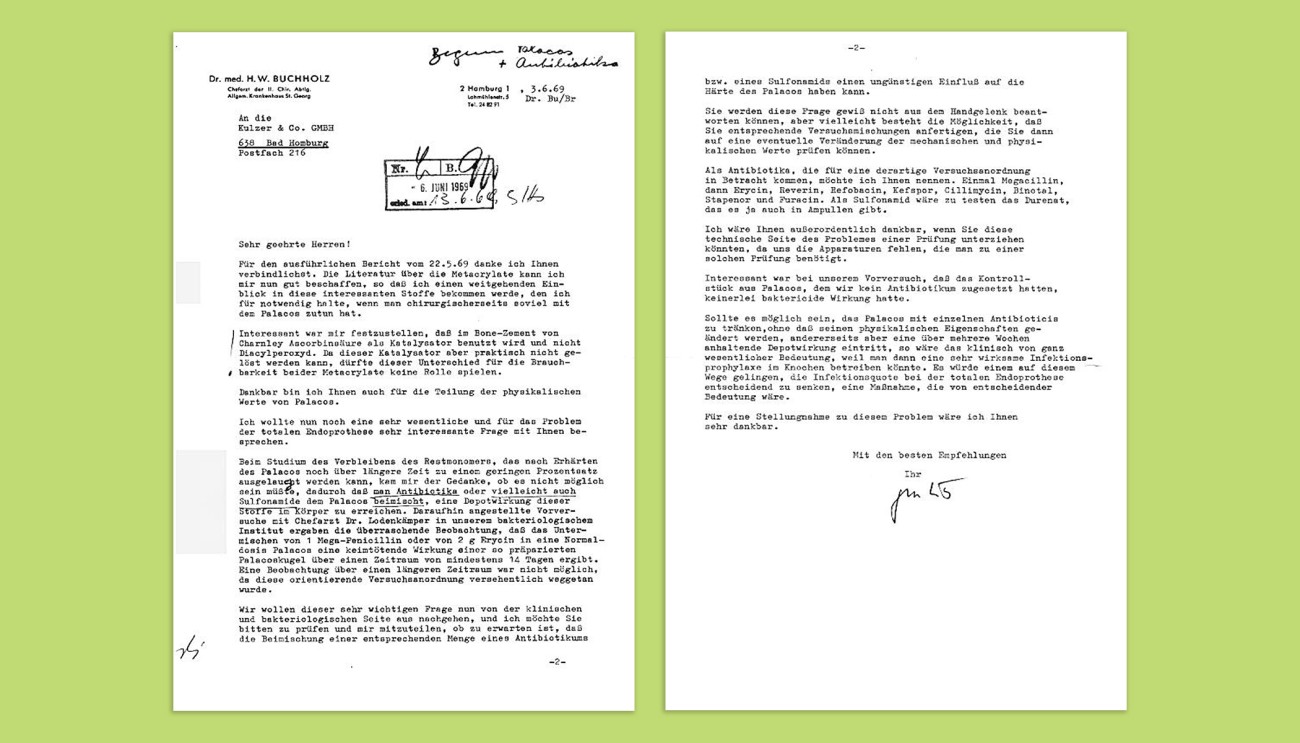 Letter of Hans-Wilhelm Buchholz to Heraeus (Kulzer)