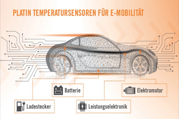 Anwendungsbereiche und –vorteile von Pt-Temperatursensoren im Elektrofahrzeug.