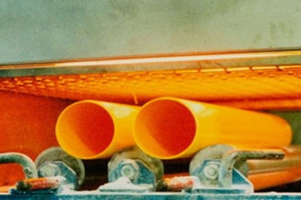 Infrared heat shapes plastic pipes more efficiently.