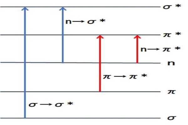 図2： 軌道間の可能な電子遷移