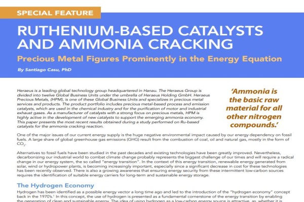 Ruthenium-based Catalysts and Ammonia Cracking